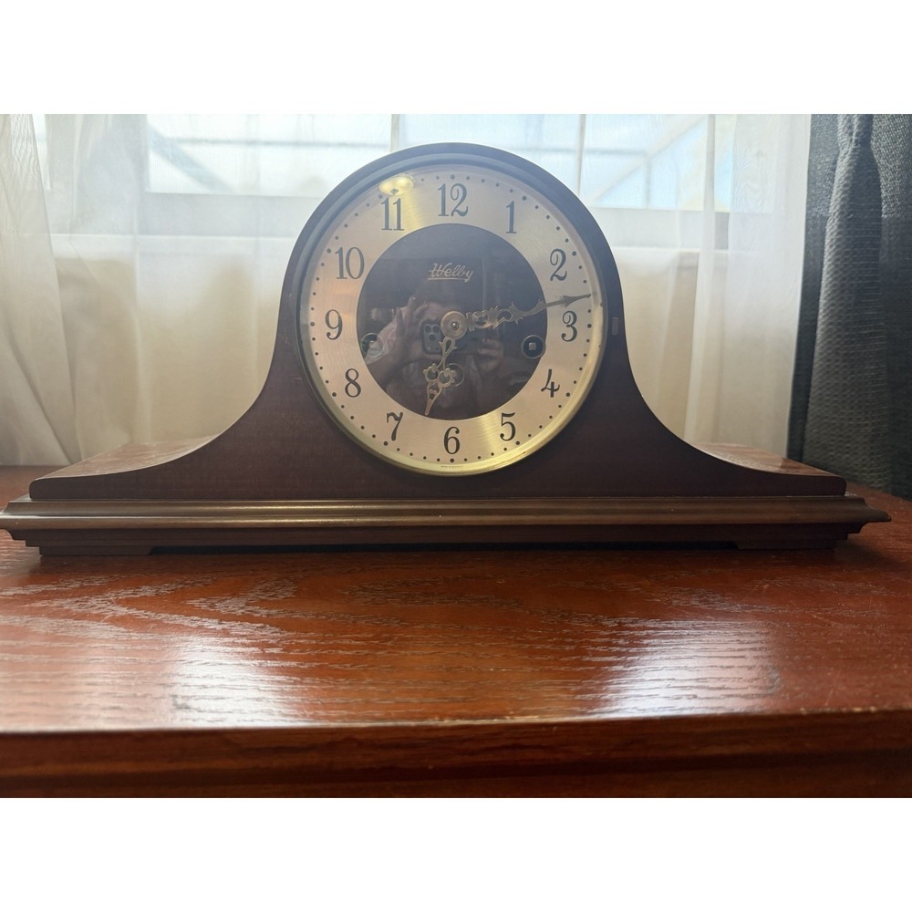 Vintage Elgin Welby Mahogany Humpback Franz Hermle Art Deco Mantle Clock Germany - Picture 6 of 16